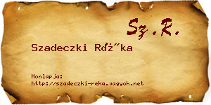 Szadeczki Réka névjegykártya
